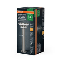 OSRAM ENDURA® Style Circle Double Solar Sockel LED Wegeleuchte mit Sensor 6W / 3000K Silber
