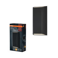 OSRAM ENDURA STYLE IDAR WALL buitenlamp, 7,5 W, 340 lm, wandlamp, donkergrijs, beschermingsklasse IP65, kleurtemperatuur 3.000 K, warmwitte lichtkleur
