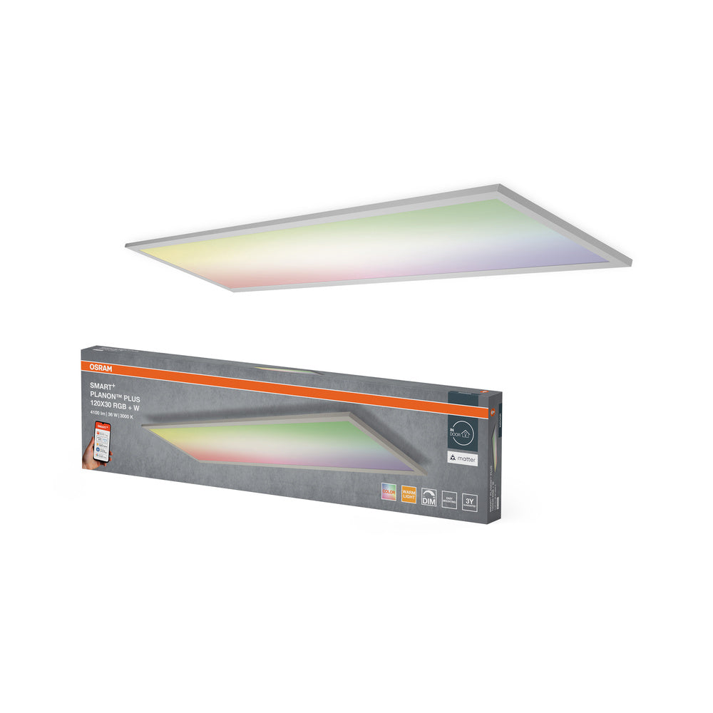OSRAM Matter SMART+ PLANON PLUS MULTICOLOR-paneel, RGB, 120 cm x 30 cm, compatibel met Google en Alexa