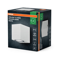 OSRAM ENDURA Square Down buitenwandlamp, wit, GU10