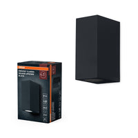 OSRAM ENDURA Classic Square Updown buitenwandlamp, zwart, GU10-fitting (max. 35 W), kan worden uitgerust met een gewone of slimme lamp, variant met downlight of up/downlight, beschermingsklasse IP44