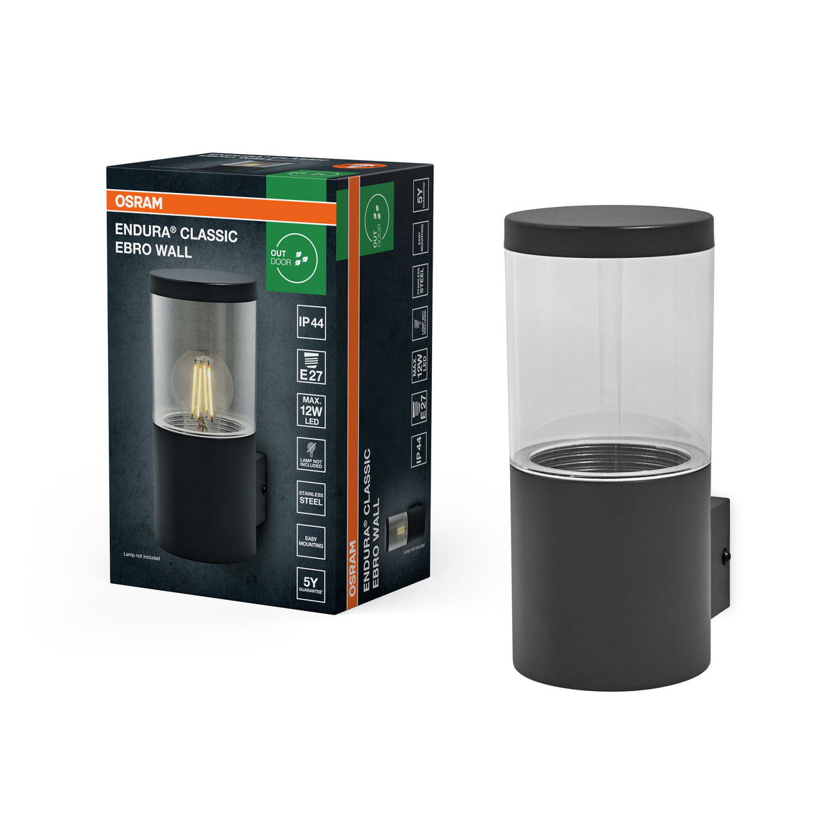OSRAM ENDURA CLASSIC EBRO WALL Außenleuchte, dunkelgrau