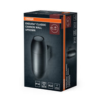 OSRAM buitenwandlamp Up/Down GU10, ovale aluminium behuizing in donkergrijs RAL7016, beschermingsklasse IP44 & IK03, wandlamp voor gevels en entrees