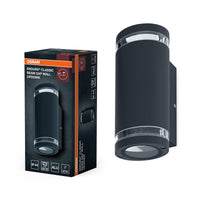 OSRAM buitenwandlamp Up/Down GU10 met Gap-Ring, aluminium behuizing in donkergrijs, beschermingsklasse IP44 & IK03, wandlamp voor gevels en ingangen