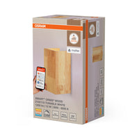 OSRAM Matter SMART+ ORBIS WOOD LED-wandlamp 21x11cm in houtlook, instelbaar wit, 12W / 3000-6500K