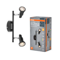 OSRAM LED-spot GU10 plafondlamp 2 x 3,4W, 460lm, zwart