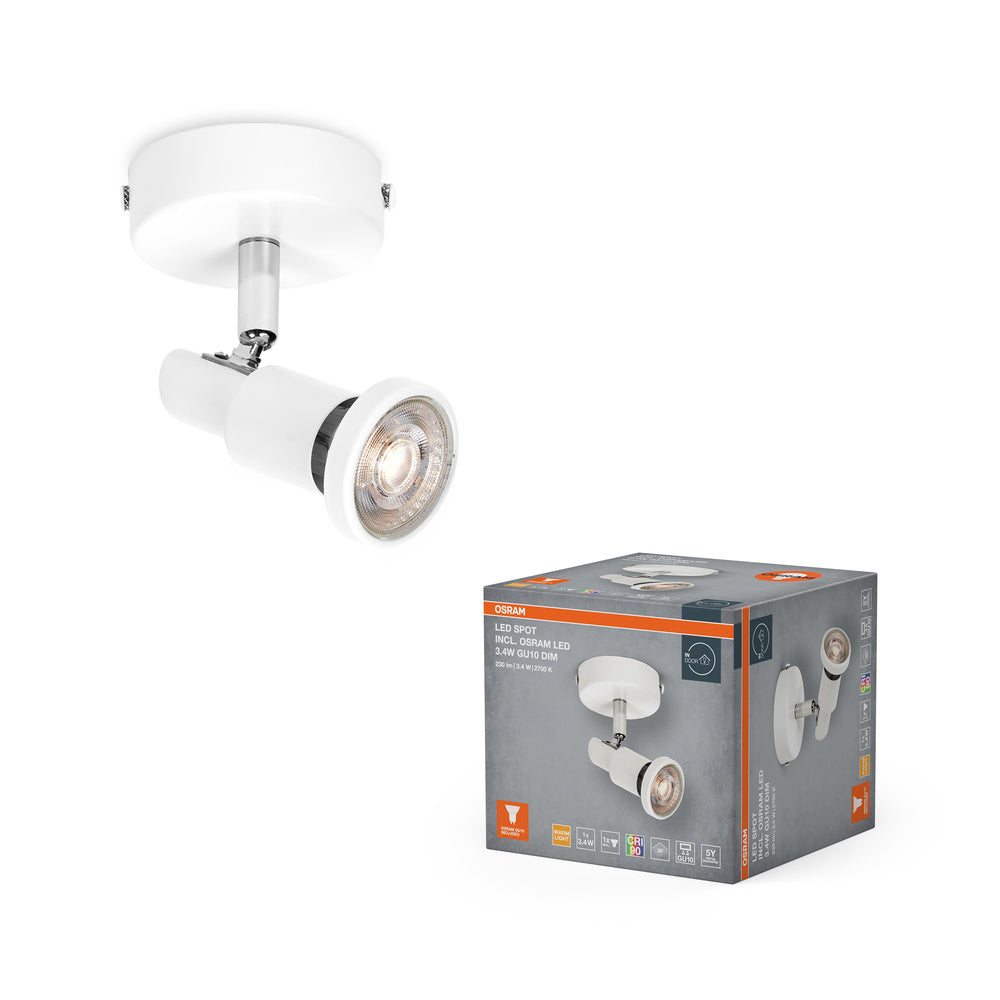 OSRAM LED-spot GU10 plafondlamp 1 x 3,4W, 230lm, wit