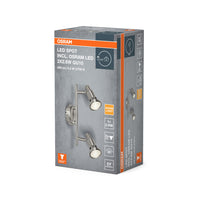 OSRAM LED-SPOT GEBORSTELD ZILVER GU10 2 x 2,6W, 460 lm, 2700 K, warm wit