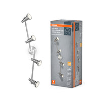 OSRAM LED-spot plafondlamp geborsteld zilver, GU10, 4 x 2,6W, 2700K