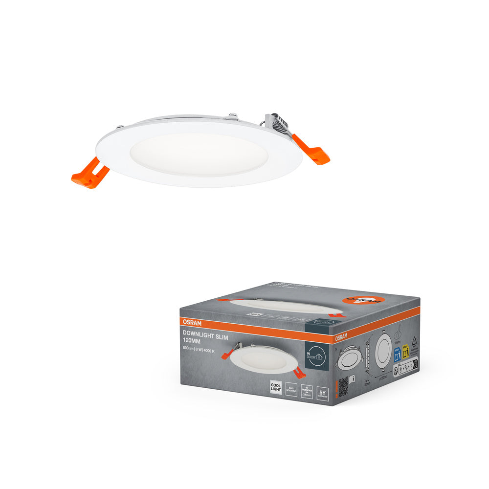 OSRAM RECESS SLIM DOWNLIGHT LED Deckenleuchte, Ø 120mm, 220…240V 8W / 4000K Kaltweiß