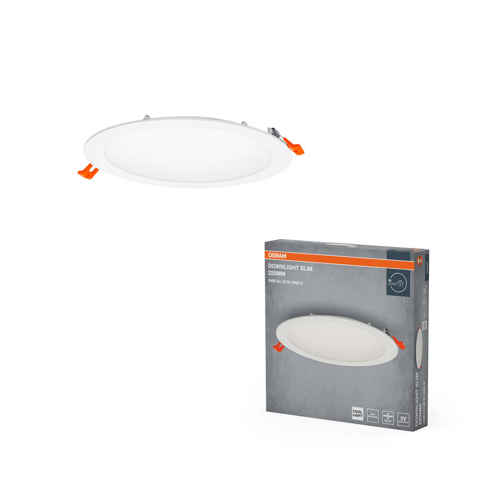 OSRAM INBOUW SLIM LED-plafondlamp, Ø 225 mm, 220-240 V 22 W / 4000 K Koel wit