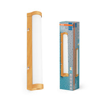OSRAM ORBIS Buisvormige Badkamerspiegel/Wandlamp Mat Glas 9W 40cm Houten Decor