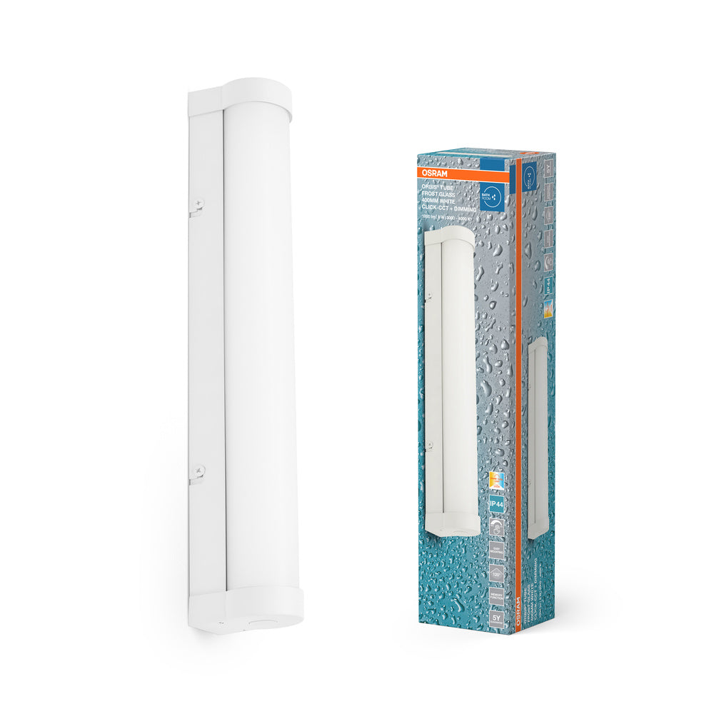 OSRAM ORBIS buisvormige badkamerspiegel/wandlamp met mat glas, 9W, 40 cm, dimbaar, wit