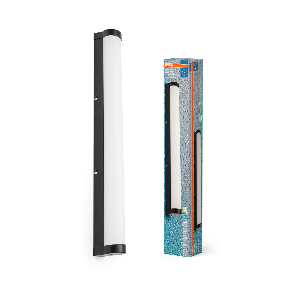 OSRAM ORBIS buisvormige badkamerspiegel/wandlamp met mat glas, 12W, 60 cm, zwart
