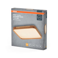 OSRAM ORBIS Alicia plafondlamp, dimbaar met Click-DIM, 24W, 395x395mm, houtdecor