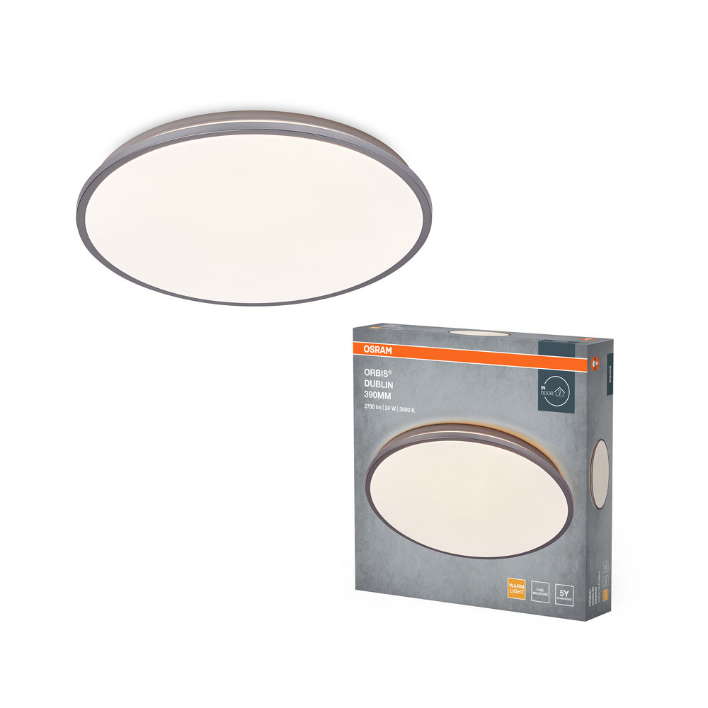OSRAM ORBIS DUBLIN plafondlamp, zilver, 24W, 2700lm
