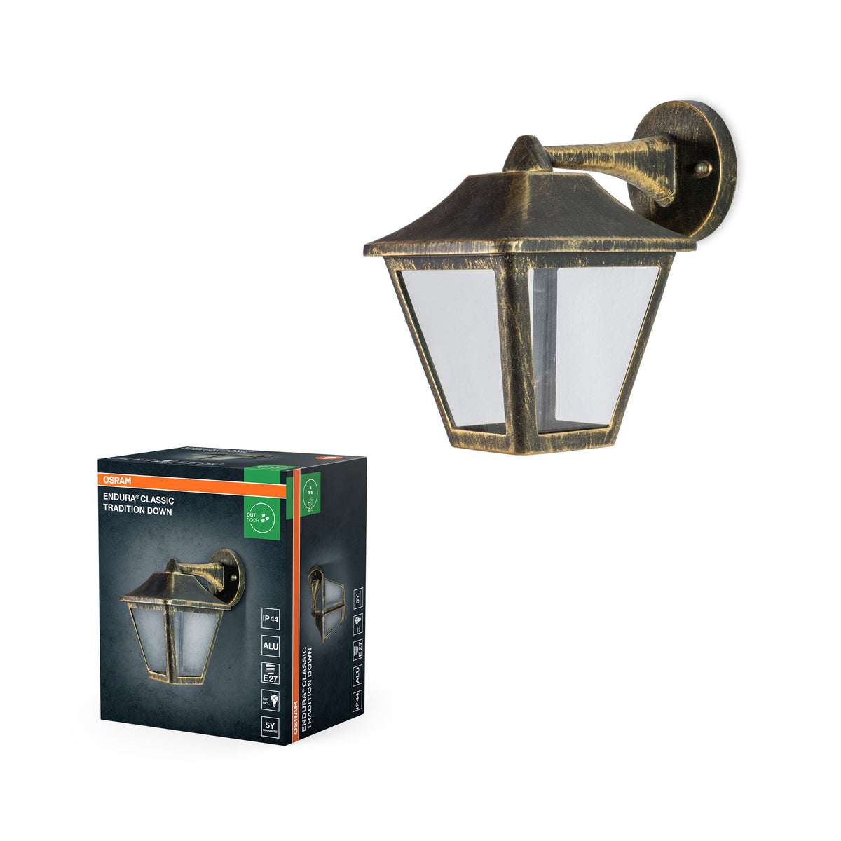 OSRAM ENDURA Classic wandlamp goud, aluminium