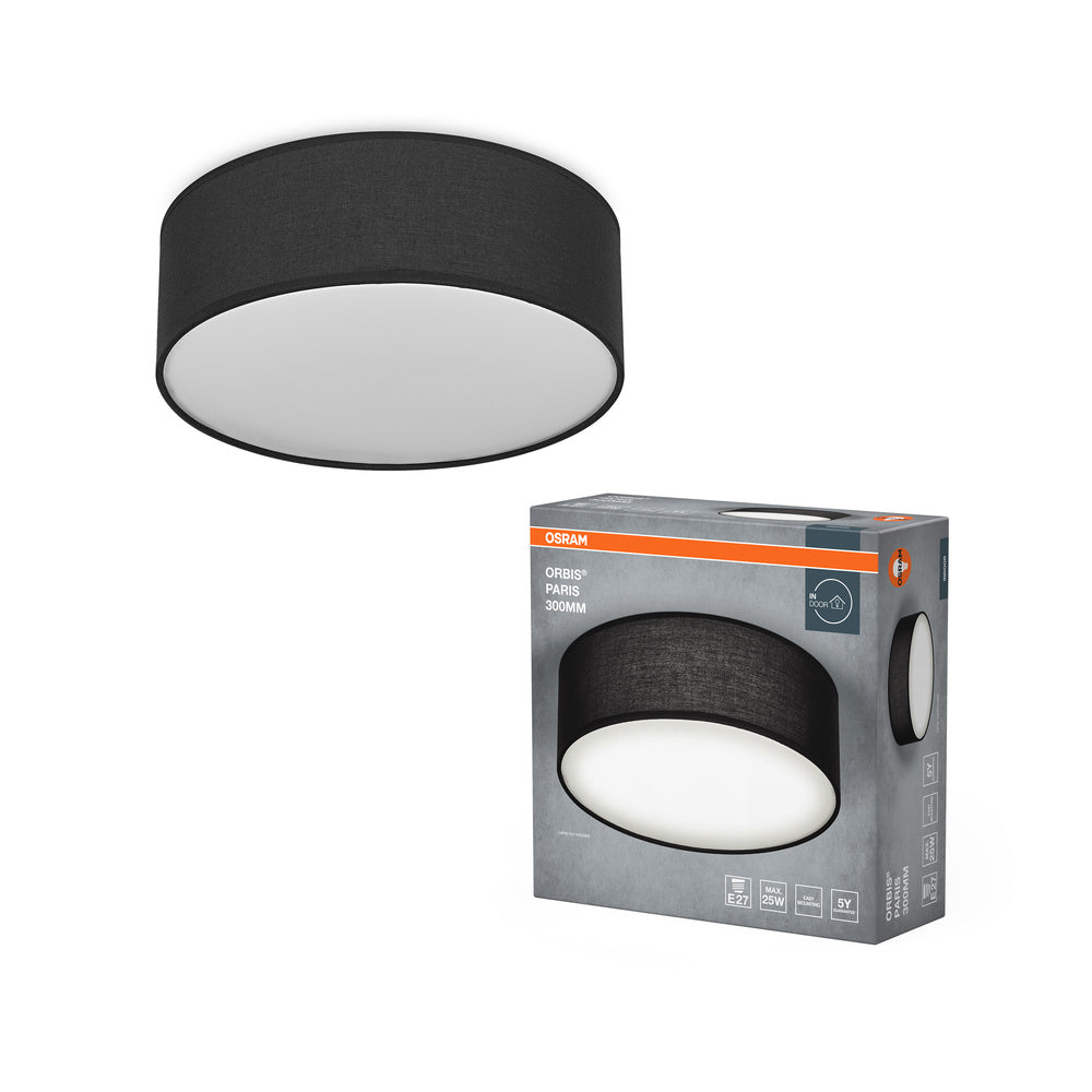 OSRAM ORBIS PARIS plafondlamp 300 mm, zwart, E27