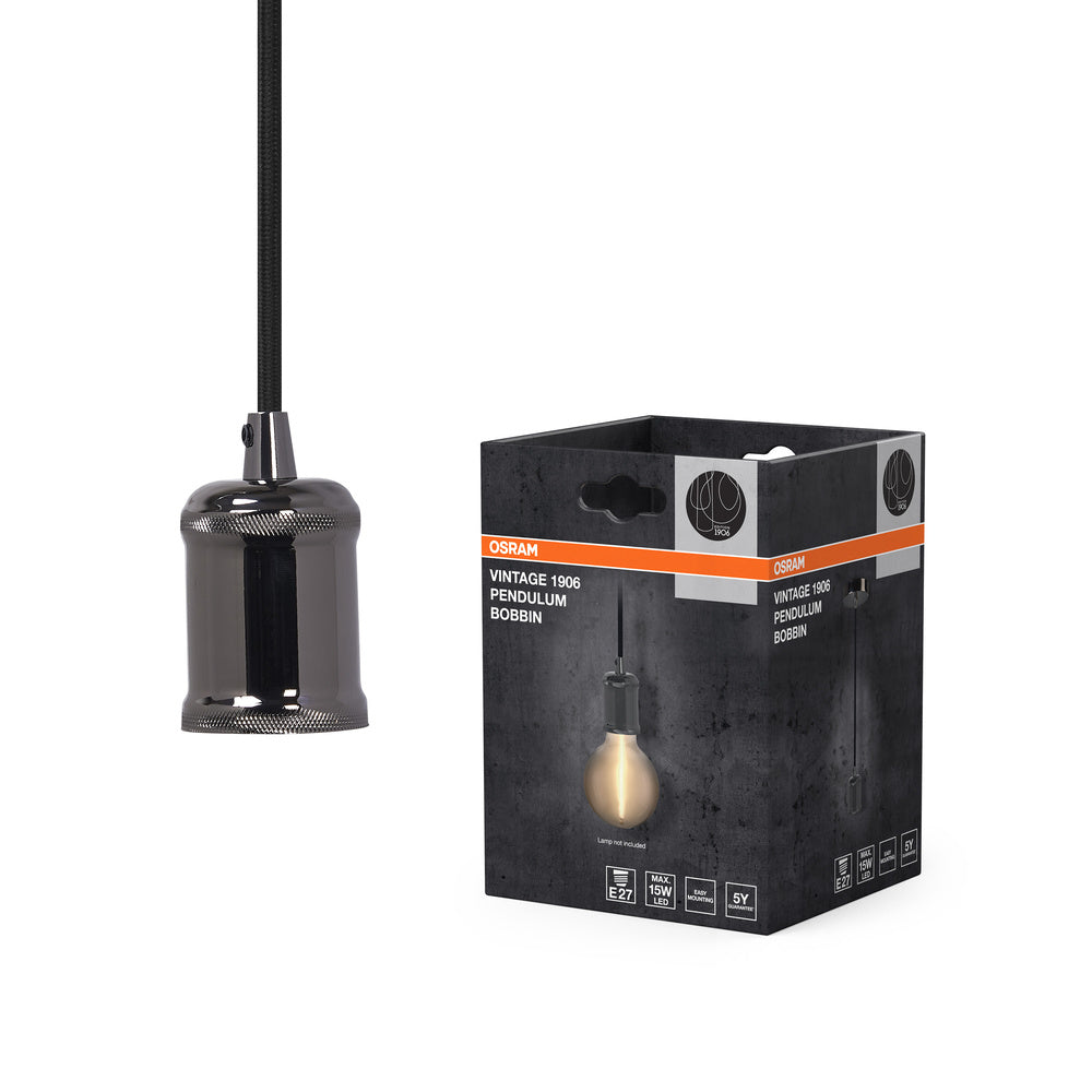 OSRAM Vintage 1906® hanglamp met spoel E27, antracietkleurig
