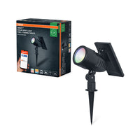 OSRAM SMART+ Tuin Bluetooth Solar RGB Spot Tuinprikker, zwart