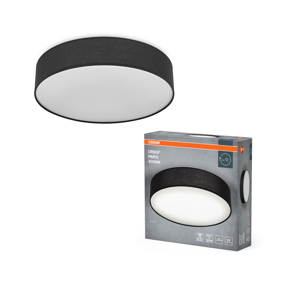 OSRAM ORBIS PARIS Deckenleuchte 400mm, schwarz, 2xE27
