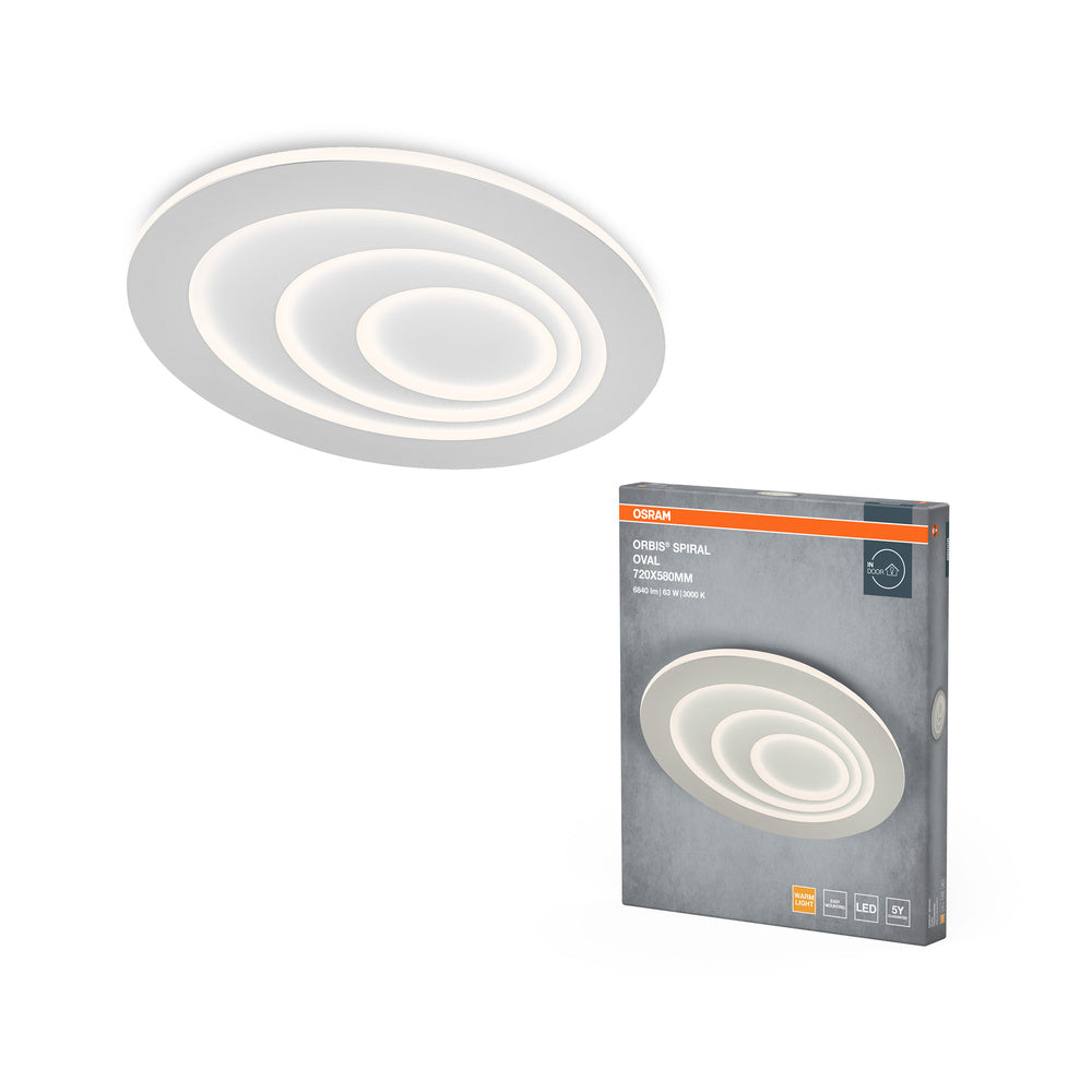 OSRAM ORBIS SPIRAL OVAL plafondlamp, wit, 63W, 5000lm
