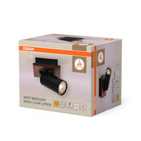 OSRAM DECOR SPOT MERCURY plafond-/wandlamp, 1 x 3,4W, houtlook, zwart