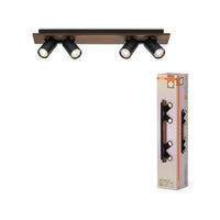 OSRAM DECOR SPOT MERCURY plafondlamp, 4 x 3,4W, houtlook zwart