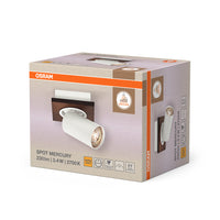 OSRAM DECOR SPOT MERCURY plafondlamp/wandlamp, 1 x 3,4W, houtlook, wit