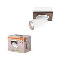 OSRAM DECOR SPOT MERCURY plafondlamp/wandlamp, 1 x 3,4W, houtlook, wit