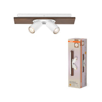 OSRAM DECOR SPOT MERCURY plafondlamp, 2 x 3,4W, houtlook, wit