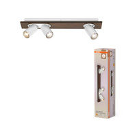 OSRAM DECOR SPOT MERCURY plafondlamp, 3 x 3,4W, houtlook, wit