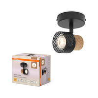 OSRAM DECOR SPOT CORK plafondlamp, 1 x 3,4W, 230lm, zwart