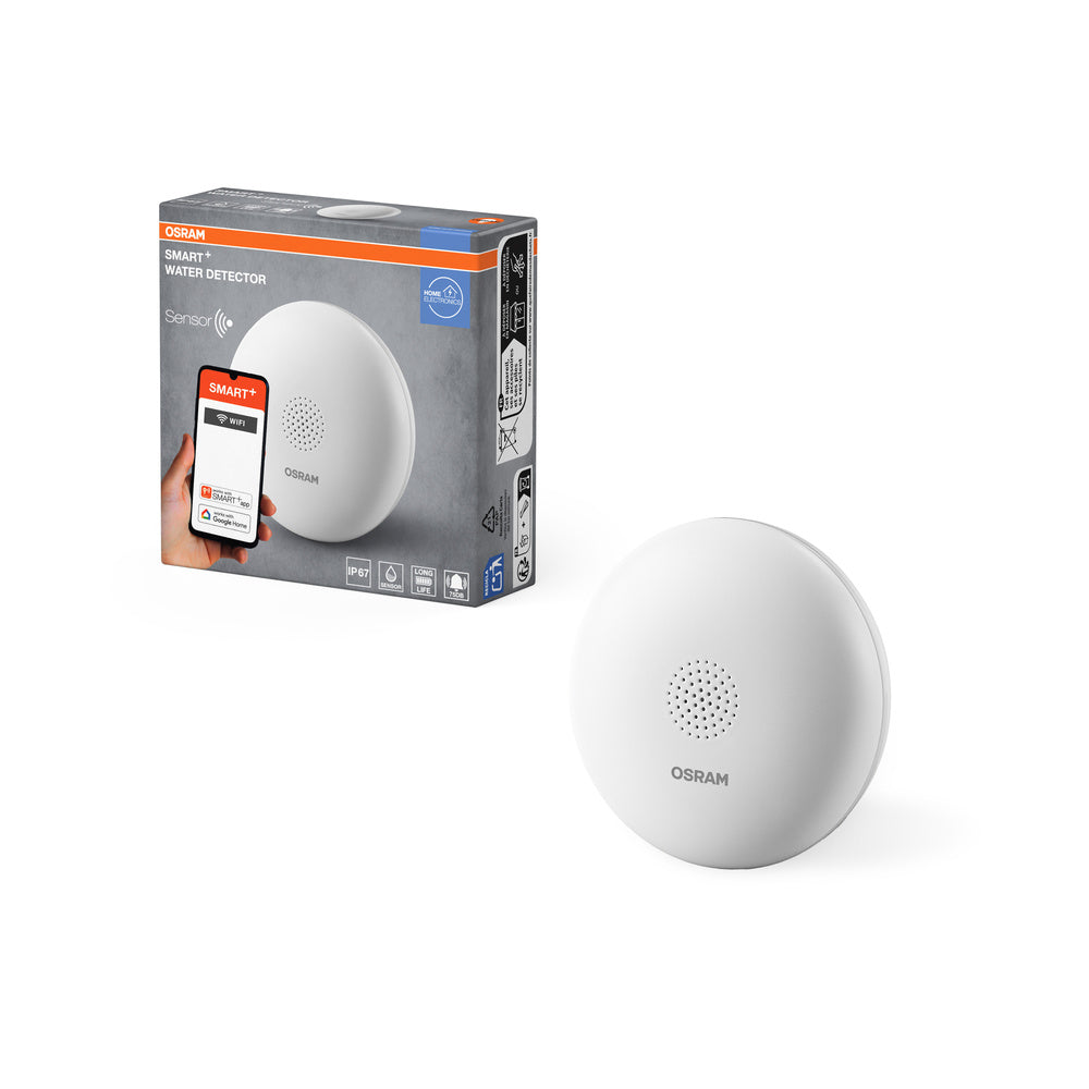 OSRAM Wifi SMART+ smarter Wasser-Detektor, Wasserlecksensor, Weiß