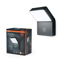 OSRAM ENDURA LED-wandlamp, warmwit 3000 K, buitenlamp, 12 W, verborgen bewegingssensor, IP44, 750 lm, gegoten aluminium, donkergrijs