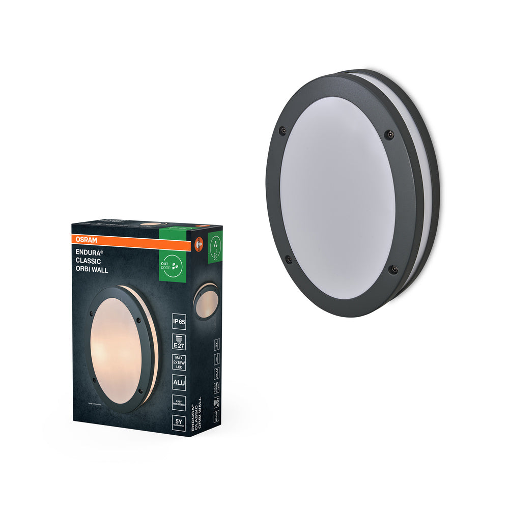 OSRAM ENDURA CLASSIC ORBI W buitenwandlamp, donkergrijs