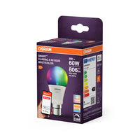 OSRAM Smart+ lamp met ZigBee-technologie, 9W, A60, mat, RGBW instelbare lichtkleur, 806lm, B22D fitting