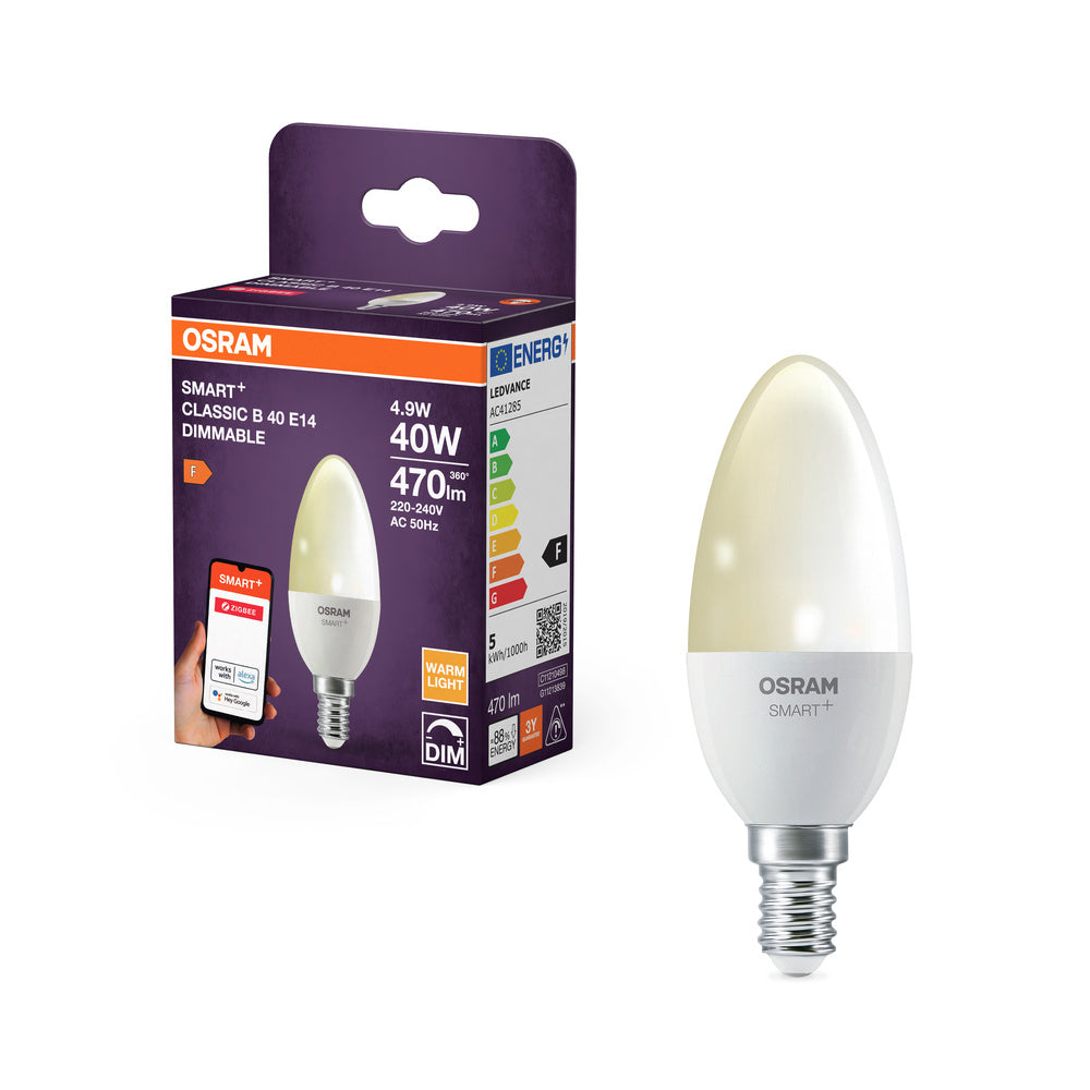 OSRAM SMART+ ZigBee Classic LED-lamp DIM 4,9W 220V FR E14, 470 lm, 2700 K, warm wit
