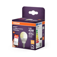 OSRAM Smart LED-lamp met ZigBee-technologie, E14-fitting, dimbaar, warm wit (2700 K), vervangt 40 W gloeilampen, SMART+ Mini dimbare lamp, 1 stuk