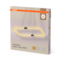 OSRAM DECOR Tetragon hanglamp, 18W, 3000K, 2000lm, warm wit, klikdimfunctie