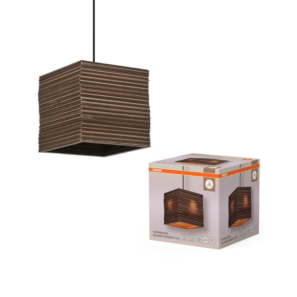 OSRAM DECOR hanglamp Decor Cardboard Square bruin, E27