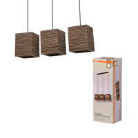 OSRAM DECOR hanglamp Decor Kartonnen Vierkant bruin, 3xE27