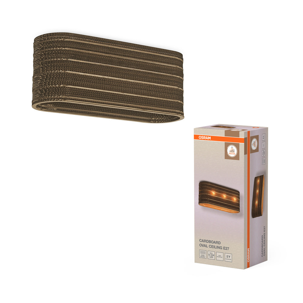 OSRAM DECOR Plafondlamp Decoratief Karton Ovaal Bruin, 3xE27