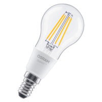 OSRAM SMART+ MATTER Filament Classic vormen, dimbaar in P-vorm, LED-lamp, loodvrij glas, helder, 4 W, 470 lm, warmwit, 2700 K, Matter, compatibel met smart speakers, dimbaar