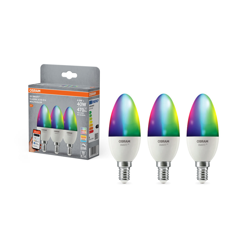 OSRAM SMART+ Matter Classic shapes Multicolor 4.9W 827-865 Multicolor E14 3-pack