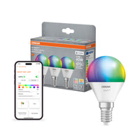 OSRAM SMART+ MATTER Classic vormen Multicolor in P-vorm, LED-lamp, mat, 4,9 W, 470 lm, van 2700 tot 6500 K, Matter, compatibel met smart speakers, dimbaar
