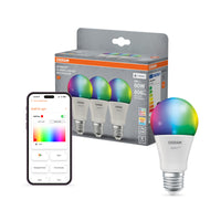 OSRAM SMART+ MATTER Classic shapes Multicolor in A-Form, LED-Lampe, Matt, 9 W, 806 lm, von 2700 bis 6500 K, Matter, Smartspeaker-Kompatibel, Dimmbar