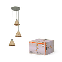 OSRAM DECOR Hanglamp Decor Raffia Plaat Groen, 3xE27
