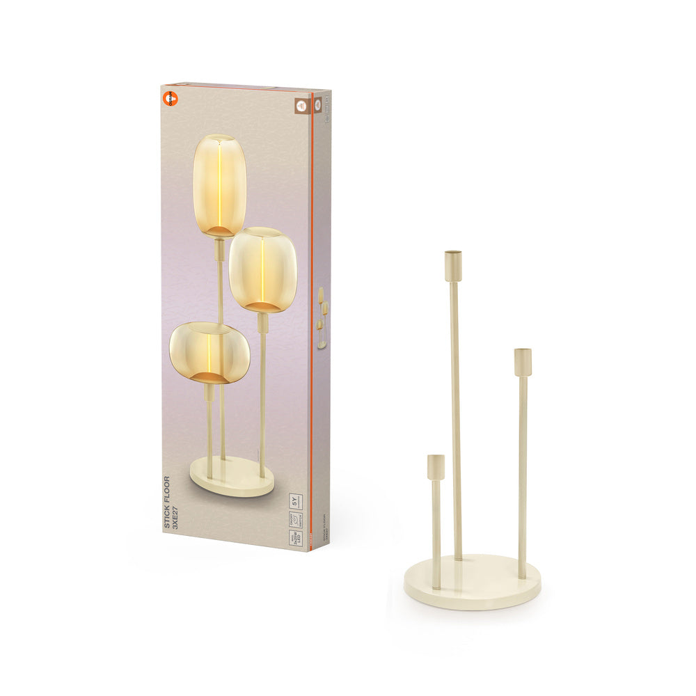 OSRAM Decor Stick Vloerlamp Beige 78cm 3x E27, exclusief lampen