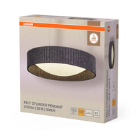 OSRAM DECOR Viltcilinder Hanglamp Donkergrijs, 28W, 830mm
